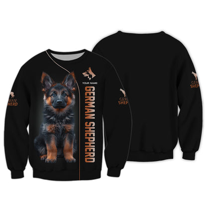 German Shepherd Personalized Name 3D Shirt Gift For Dog Lovers