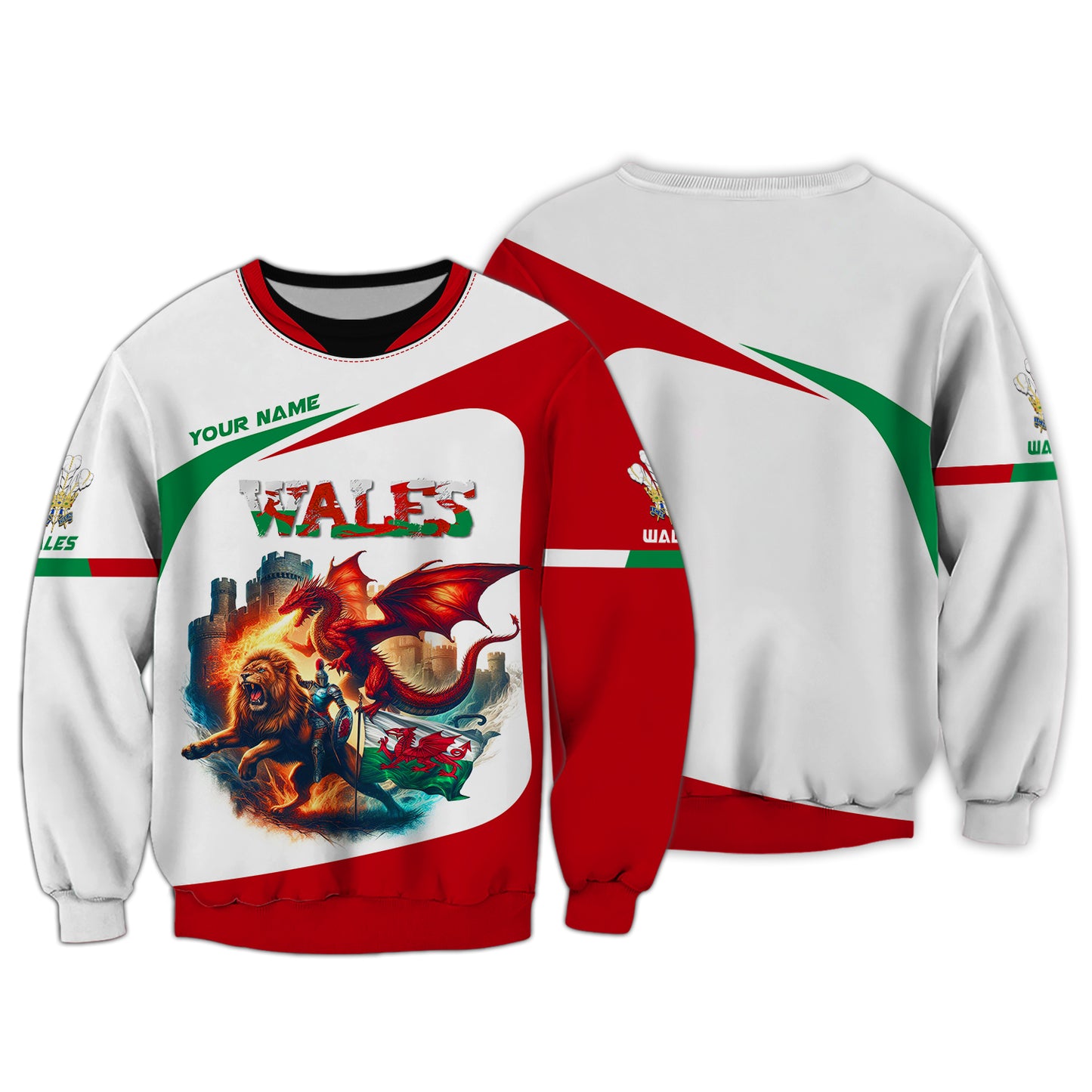 T-shirts personnalisés Flame Of Wales Wales T-shirt imprimé 3D complet Cadeau pour les amoureux du Pays de Galles