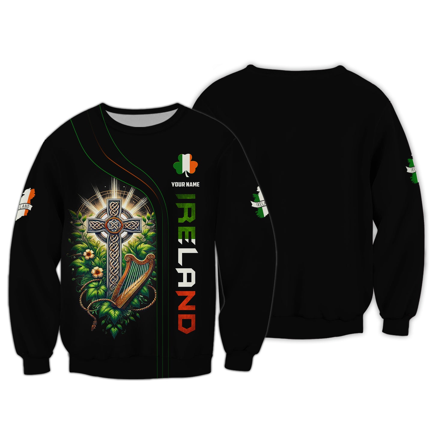 Camisetas personalizadas con cruz celta, camiseta irlandesa en 3D, regalo para amantes irlandeses