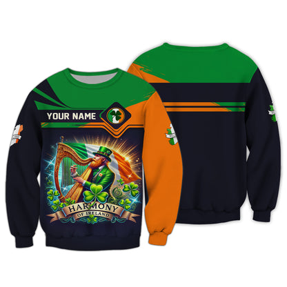 3D Full Print Harmony Of Ireland Shirts Personalized Name Gift For Ireland Lovers