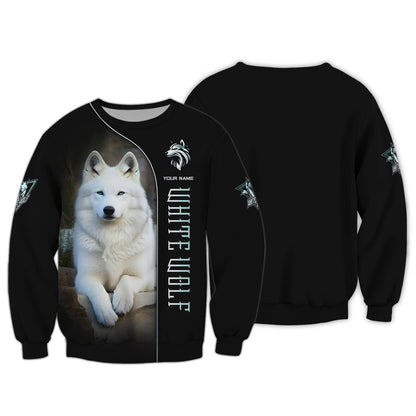 Personalized White Wolf Shirt - Embrace the Spirit of the Wild