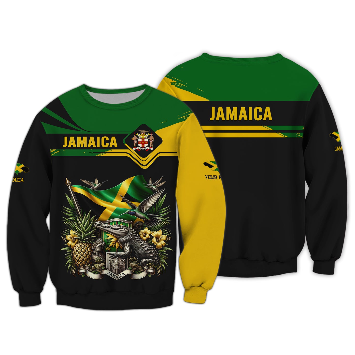 T-shirt personnalisé avec nom Love Jamaica, imprimé en 3D, cadeau pour les amoureux de la Jamaïque