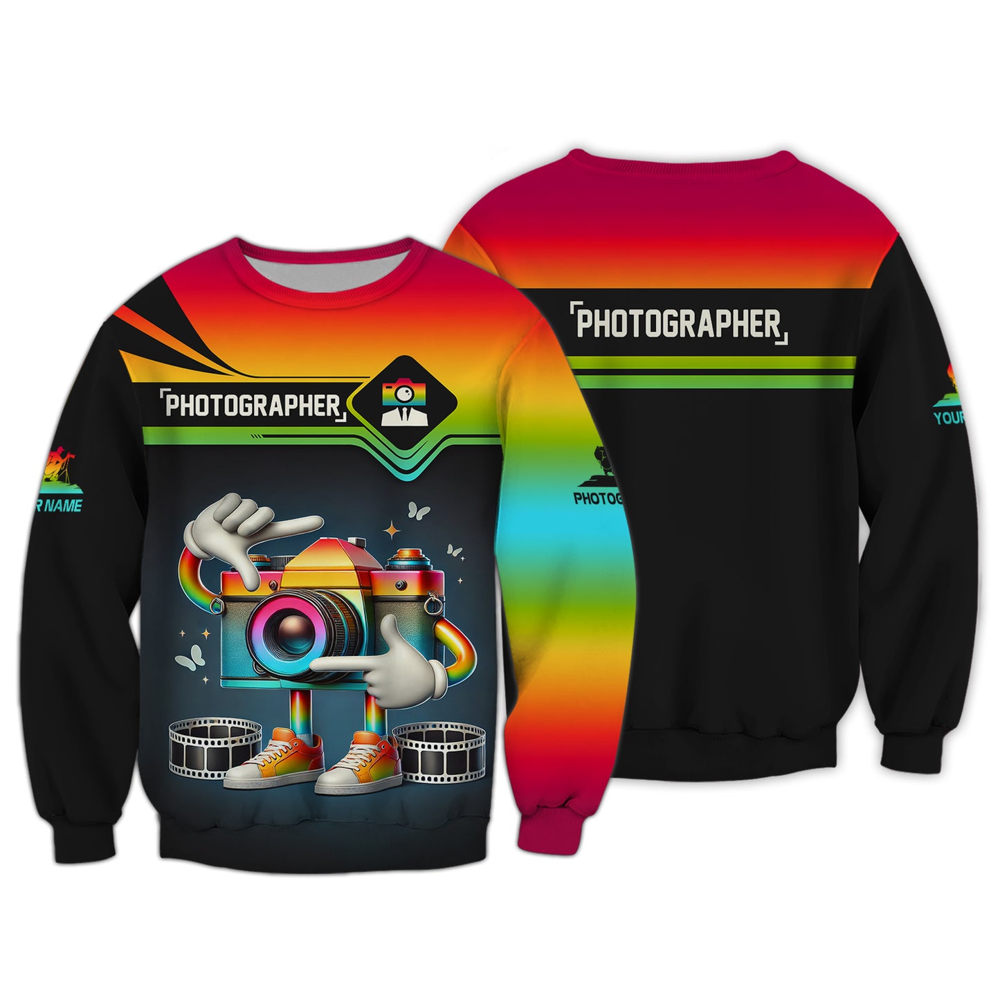 Camisetas personalizadas para fotógrafos, coloridas camisetas 3D con el mensaje "Camiseta de amigo con cámara", regalo para amantes de la fotografía