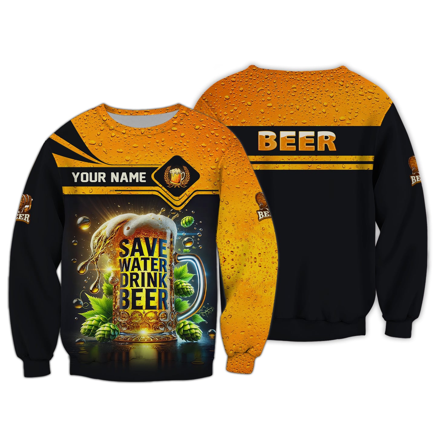 Save Water Drink Beer Personalized Name Shirt Custom Gift For Beer Lovers