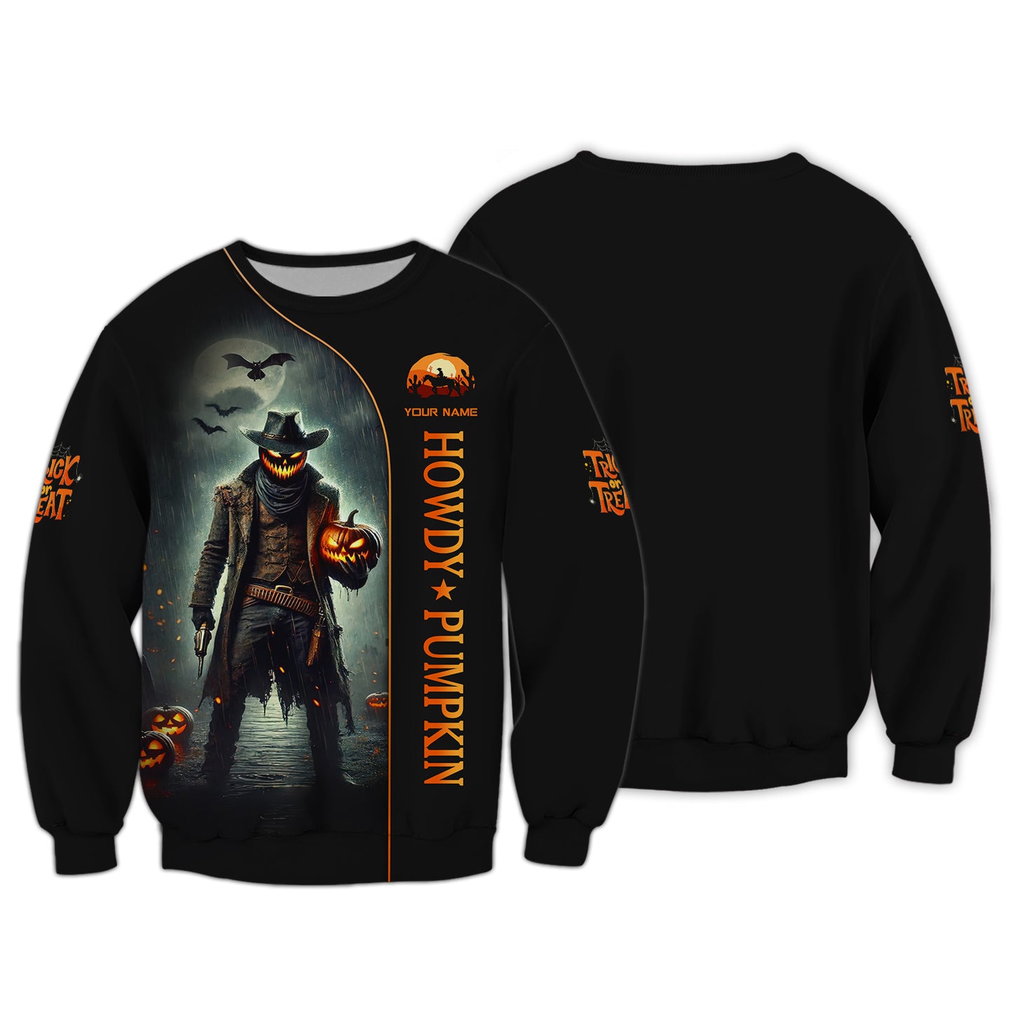 Camisetas con estampado 3D completo de Drácula con calabaza, regalo con nombre personalizado para amantes de Halloween