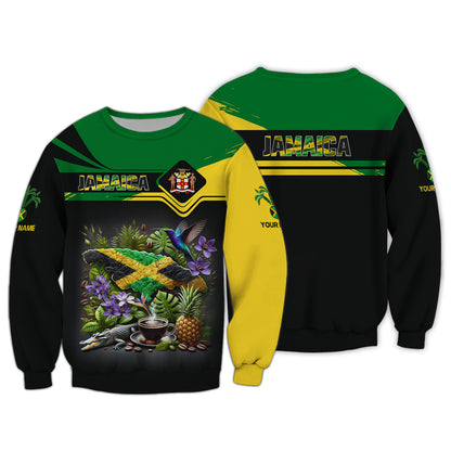 Camisetas con estampado 3D completo de guerrero cocodrilo de Jamaica, regalo con nombre personalizado para los amantes de Jamaica