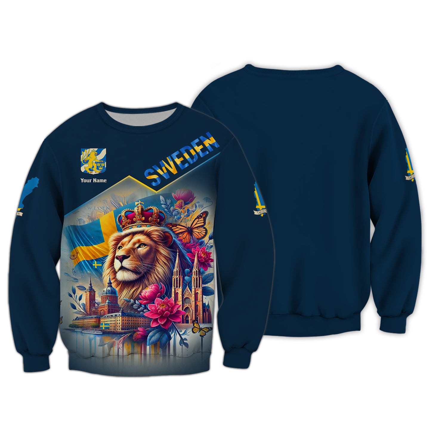 Personalized Sweden Lion Shirt - Show Your Swedish Pride in Style