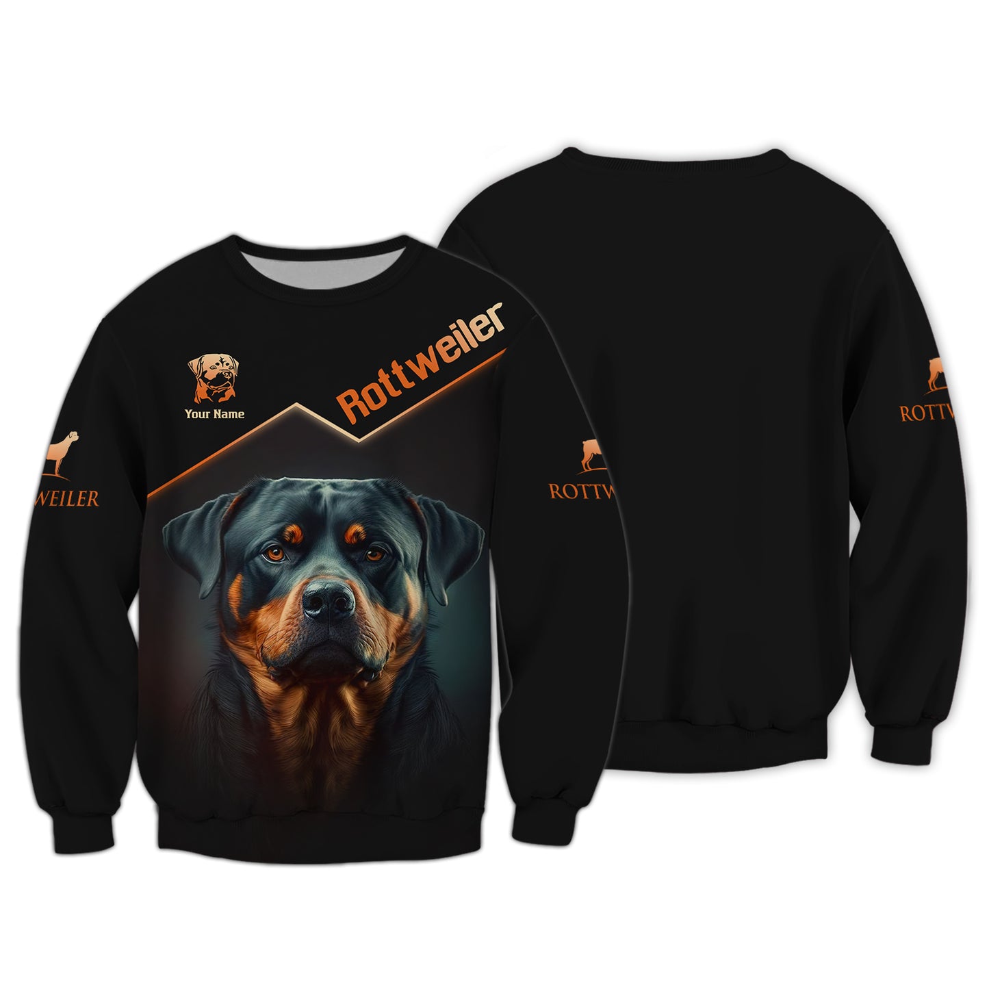 T-shirts Brave Rottweiler à impression 3D complète, cadeau personnalisé avec nom pour les amoureux du Rottweiler