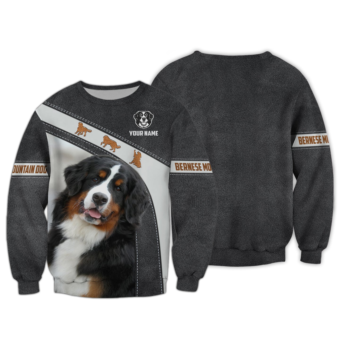 Camisetas de montaña bernesas con impresión 3D completa, regalo con nombre personalizado para amantes de los perros