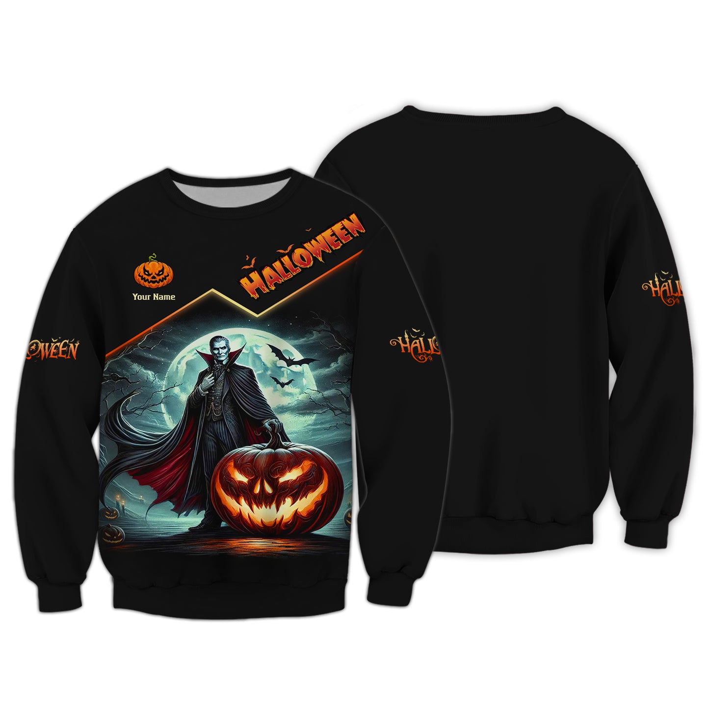 T-shirts Dracula avec citrouille imprimés en 3D, cadeau personnalisé pour les amoureux d'Halloween