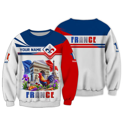 France National Pride Custom Name Shirt Gift For French Lovers