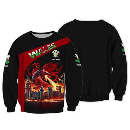 The Sacred Dragon Fire Of Wales Custom T-Shirts Gif For Welsh Lovers