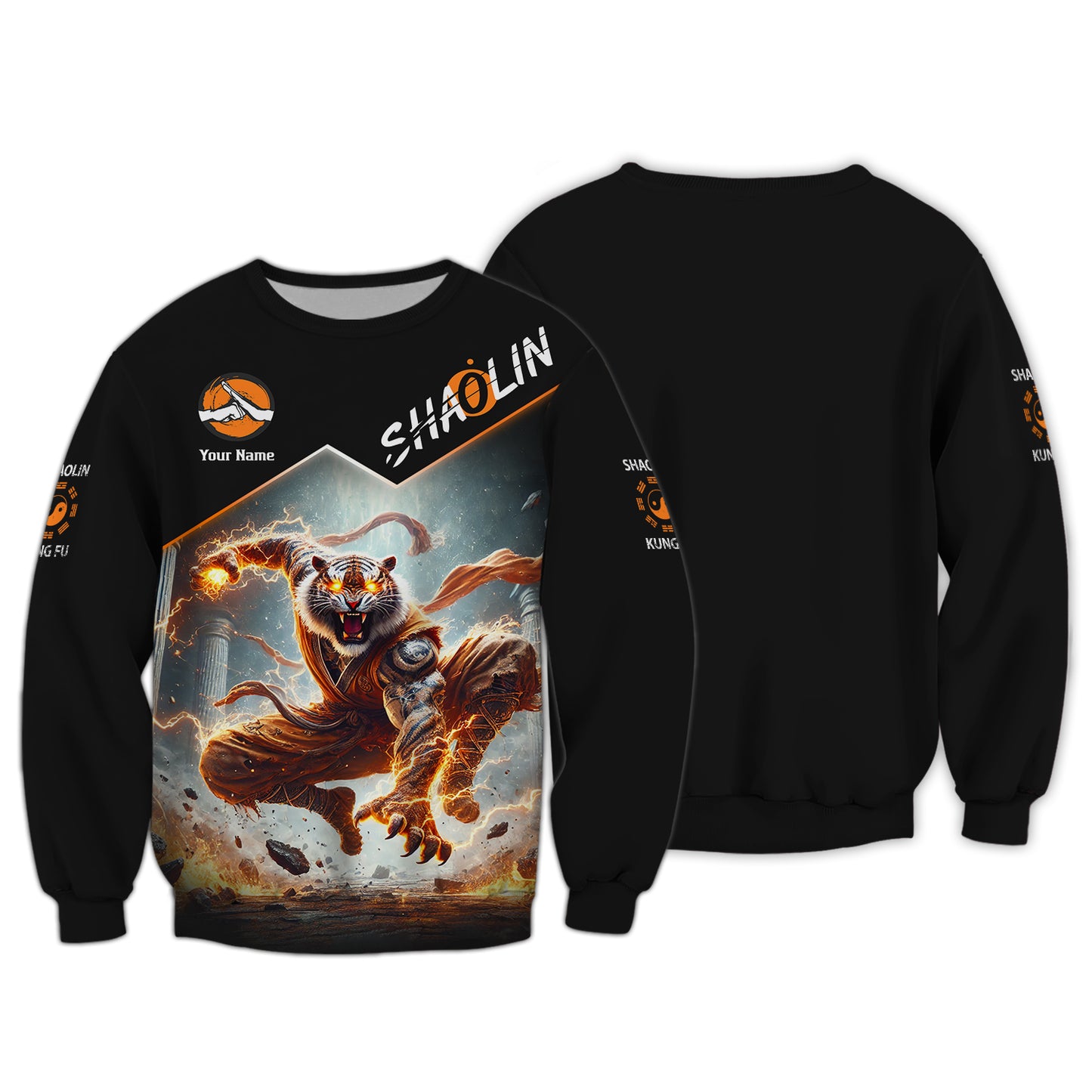 3D Full Print Tiger Fighter Of Shaolin Kungfu Shirt Personalized Name Gift For Shaolin Kungfu Lovers