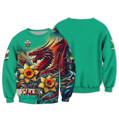 Dragon Wales Custom T-Shirts Wales 3D Full Print Zipper Hoodie Gift For Wales Lovers