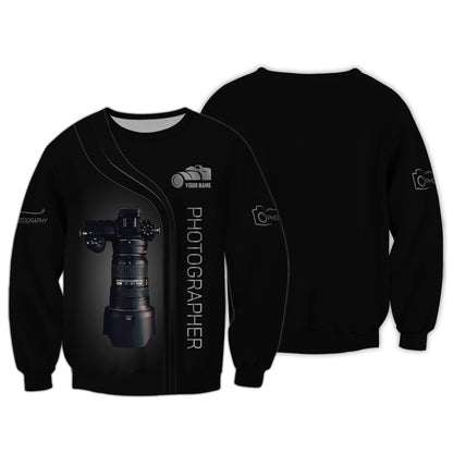 Camisetas personalizadas de fotógrafo Sudadera con capucha con cremallera 3D Regalo para amantes de la fotografía