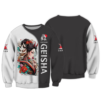 Elegance And Mystery Custom Geisha T-Shirt With Japanese Gift For Japan Lover