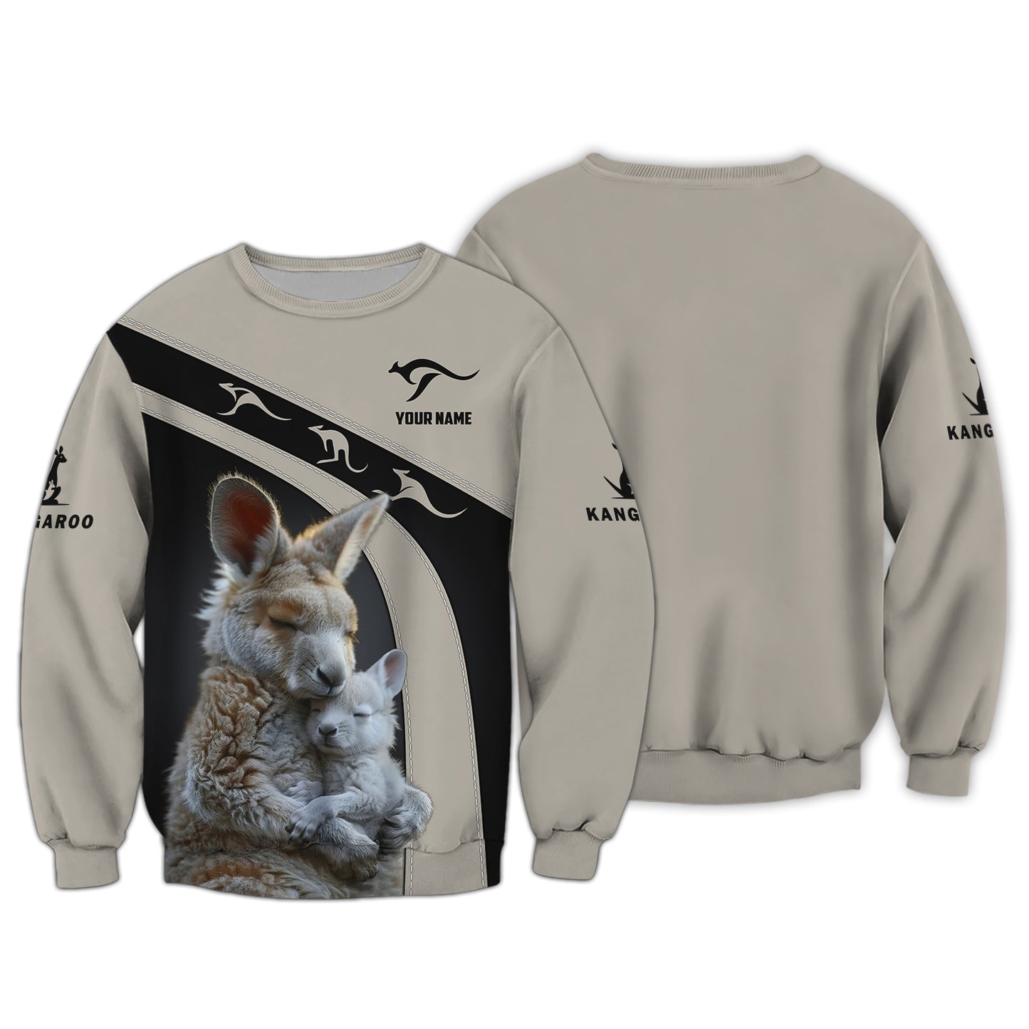 3D Full Print Kangaroo Themed T-Shirt Personalized Name Gift For Kangaroo Lovers