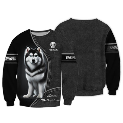 T-shirt personnalisé avec nom de montagne bernois, cadeau pour les amoureux des chiens, ne marchez jamais seul, chemises 3D