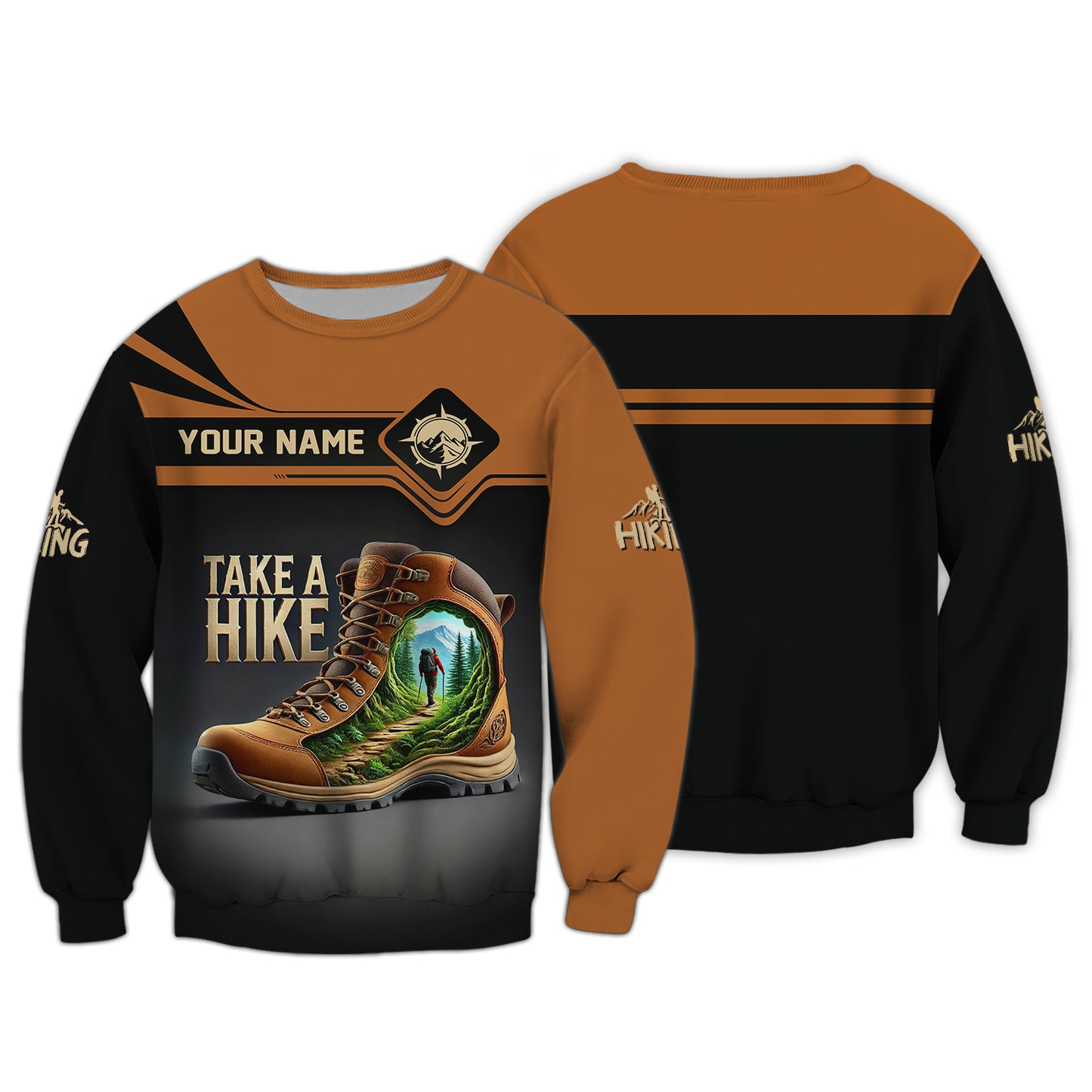 Hiking Boots Custom Name Take A Hike 3D T-Shirts Gift For Hiking Lovers