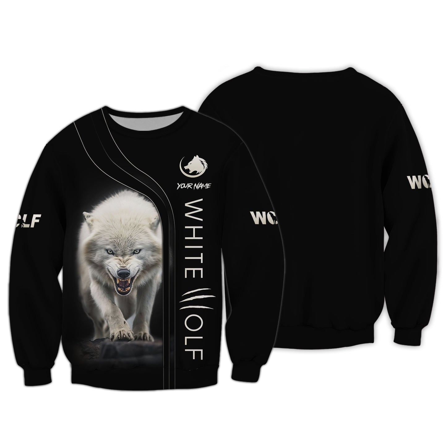 Ferocious White Wolf Custom 3D T-Shirt Gift For Wolves Lovers