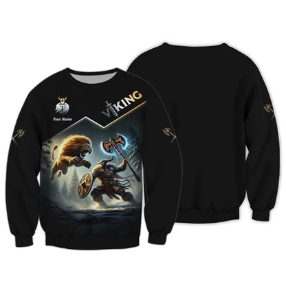 T-shirt Brave Viking Warrior avec drapeau norvégien imprimé en 3D, cadeau personnalisé pour les amoureux norvégiens