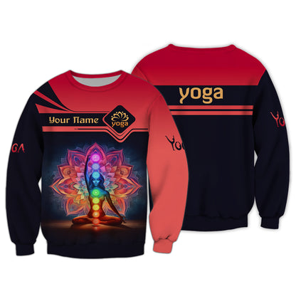 Camisetas con estampado 3D completo de Yoga Spirit, regalo personalizado con nombre para amantes del yoga