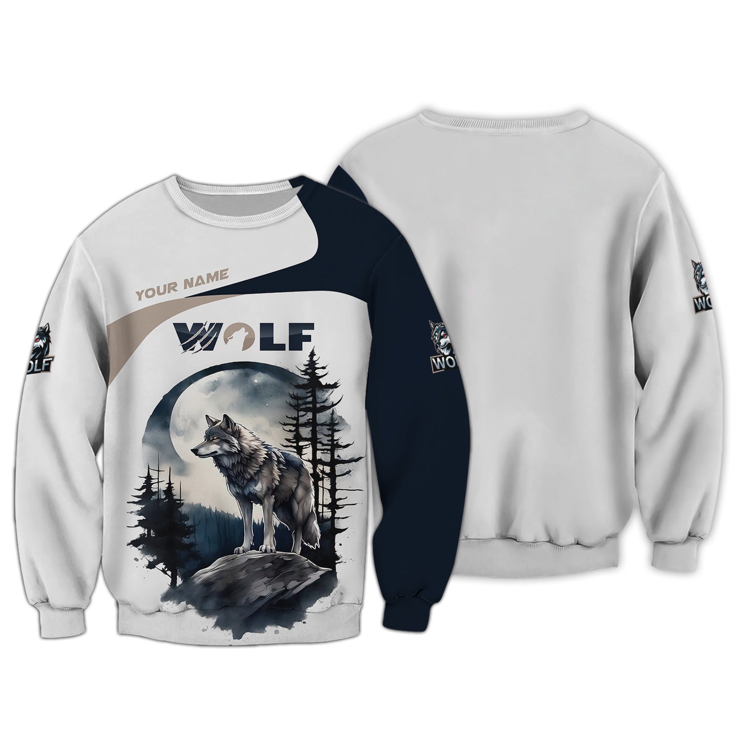 Grey Wolf Custom T-Shirt Gift For Wolves Lovers 3D Shirts