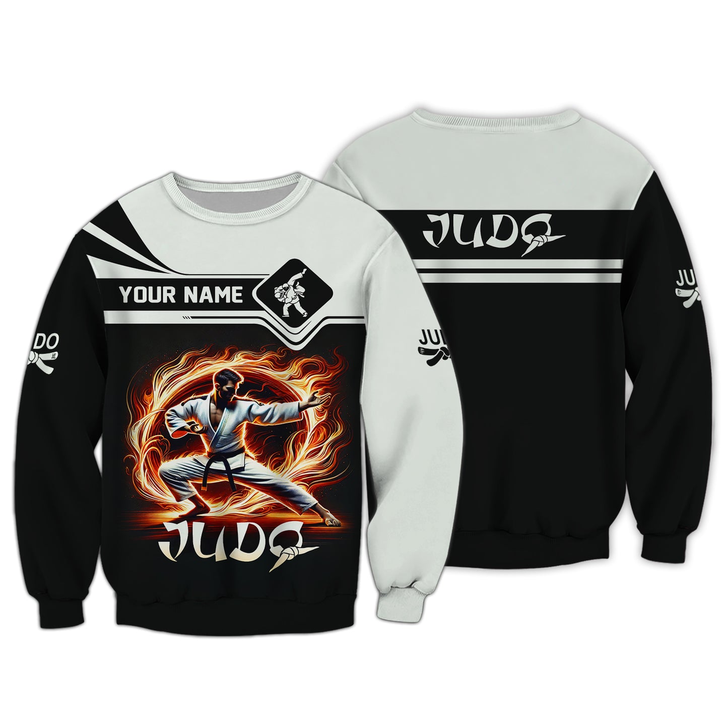 3D Full Print Judo With Fire T-Shirts Personalized Name Gift For Judo Lovers