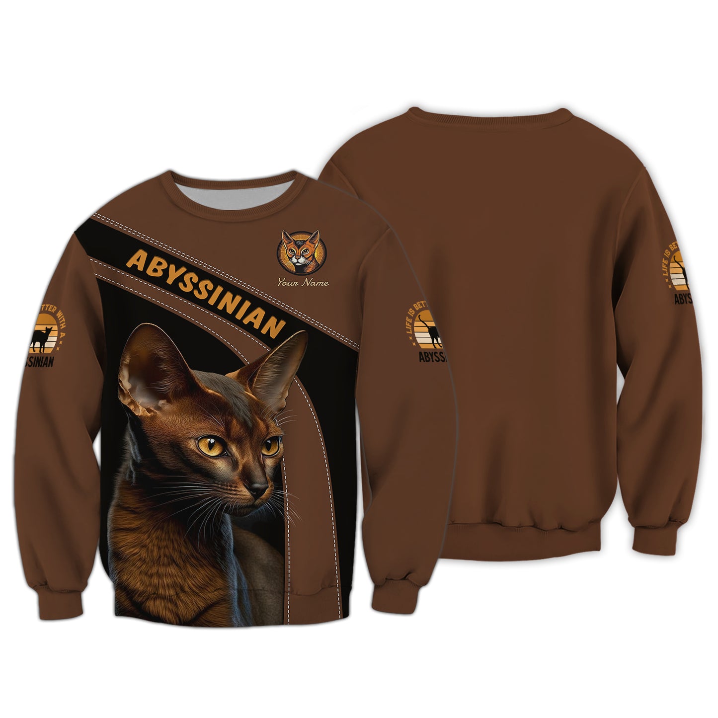 Camiseta personalizada con diseño de gato abisinio: disfruta de la elegancia de los felinos abisinios