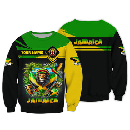 Personalized Jamaica Lion Shirt - Celebrate Jamaican Culture and Heritage