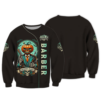 Camisetas de Halloween con estampado completo en 3D de calabaza y luna roja, regalo personalizado con nombre para amantes de Halloween