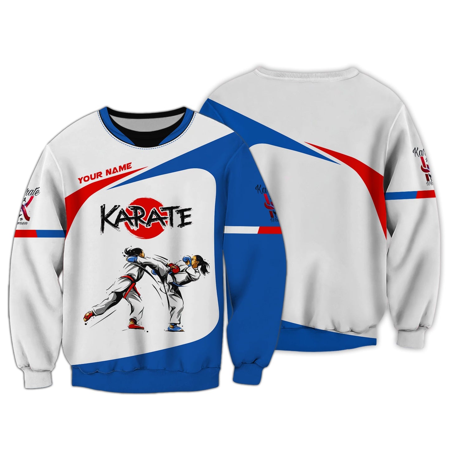 Custom Name Karate Zipper Hoodie Personalized Name Gift For Karate Lovers