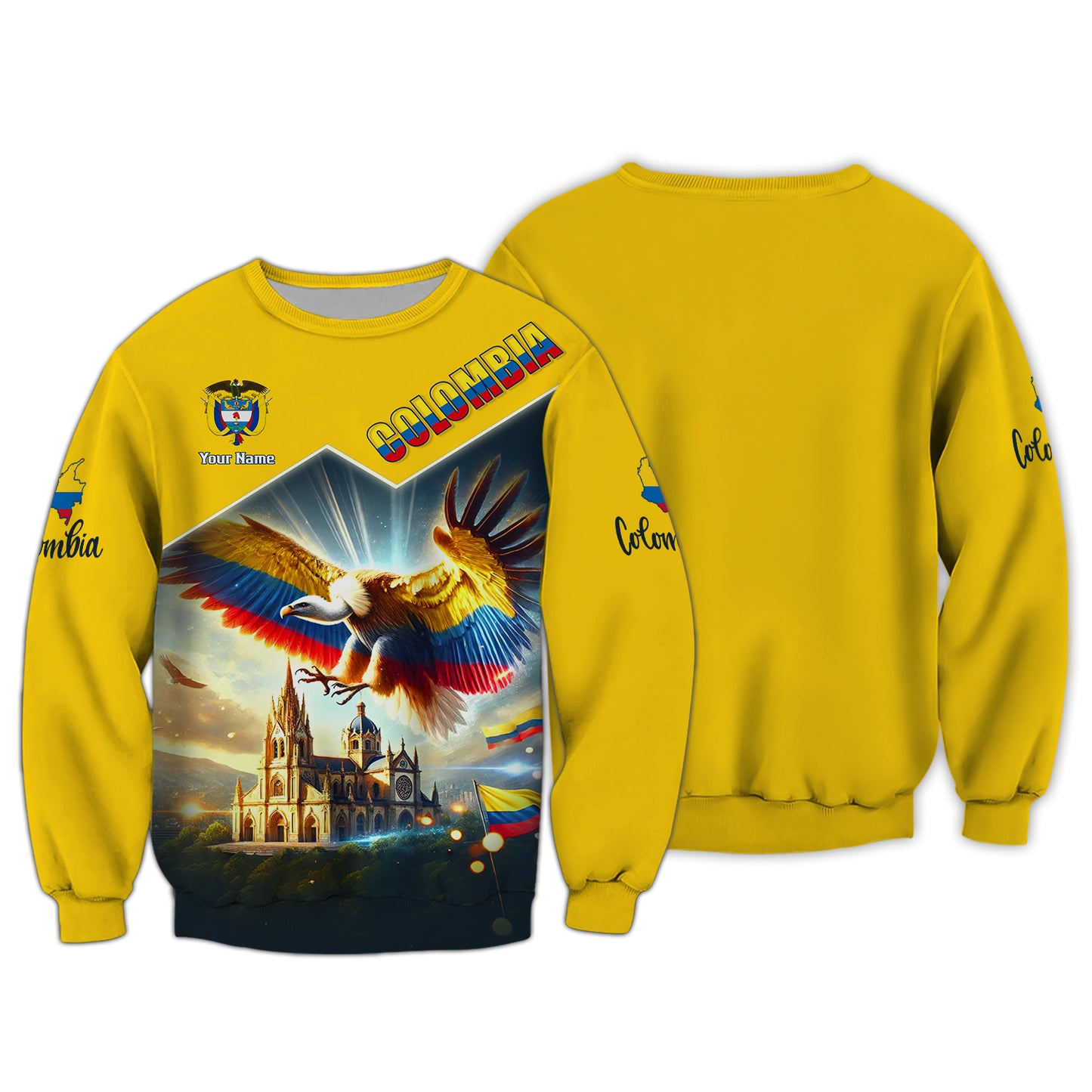 Personalized Colombia Eagle Shirt - Celebrate Colombian Heritage