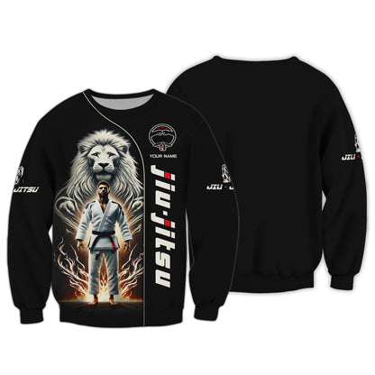 Camisetas personalizadas con el nombre del maestro de Jiu Jitsu con impresión 3D completa, alma de león, regalo para amantes del Jiu Jitsu