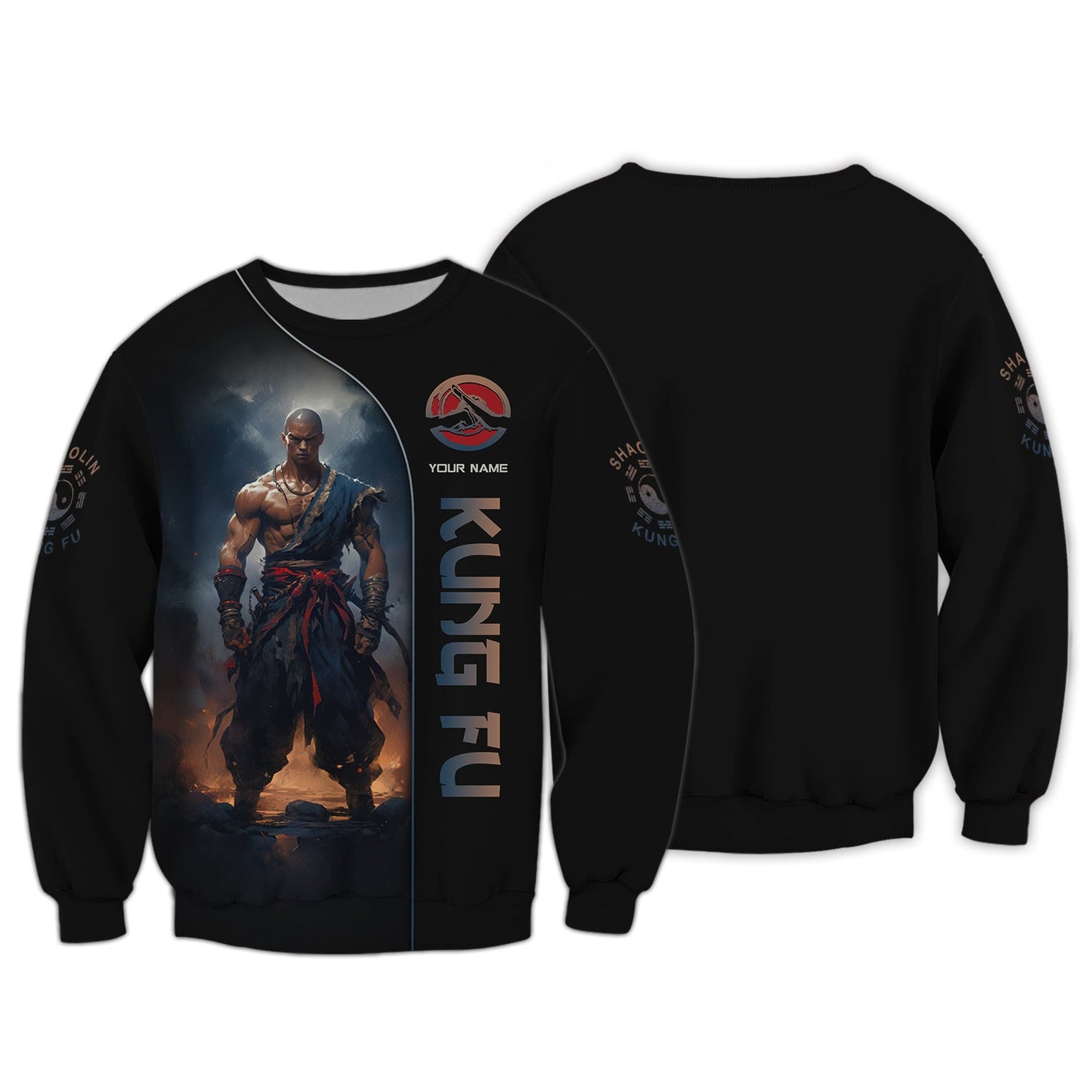 Sudadera con capucha y cremallera 3D de Shaolin Kung Fu Camisetas personalizadas de Shaolin Kung Fu Regalo para amantes del Shaolin Kung Fu