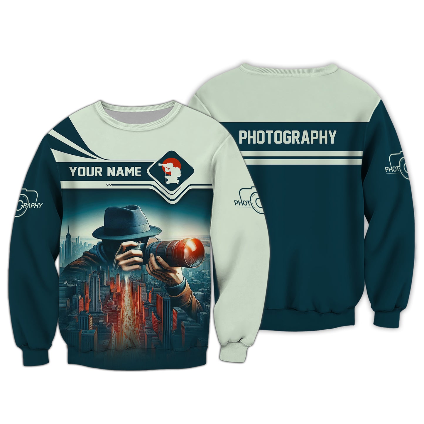 T-shirts personnalisés de photographie Photographe dans la ville T-shirt 3D Cadeau pour les amoureux de la photographie