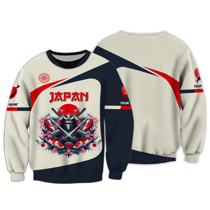 Japan Custom Zipper Hoodie Samurai With Koi Fish 3D Shirt Gift For Japanese Lover