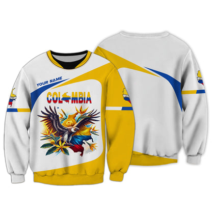 Andean Condor With Map Of Colombia Custom T-Shirts Gif For Colombian Lovers