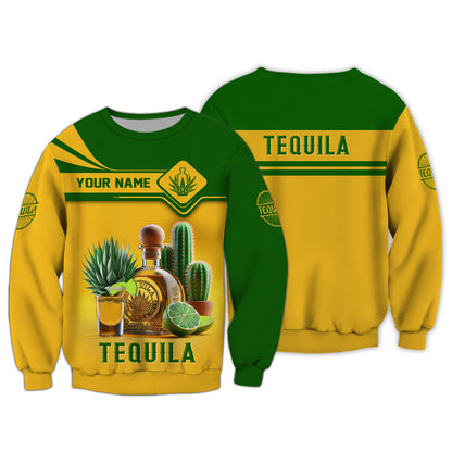 3D Full Print Tequila T-Shirt Personalized Name Gift For Wine Lovers