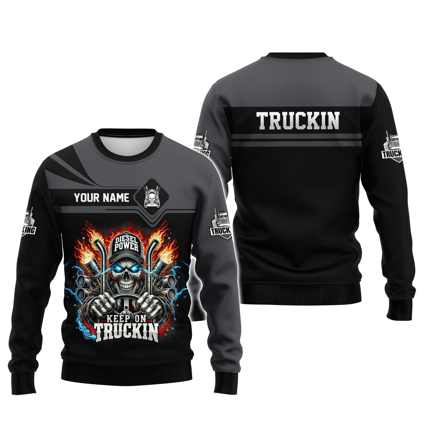 Camiseta personalizada con nombre en 3D Keep On Trucking, regalo personalizado para amantes de los camioneros