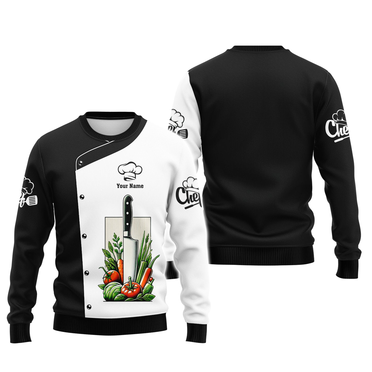 T-shirt personnalisé avec couteau de chef - Montrez votre passion culinaire