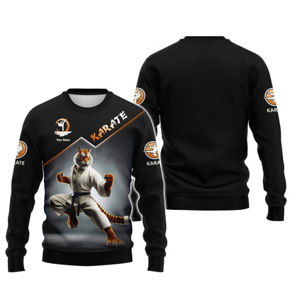 Personalized Karate Tiger Zipper Hoodie - Unleash Your Inner Warrior