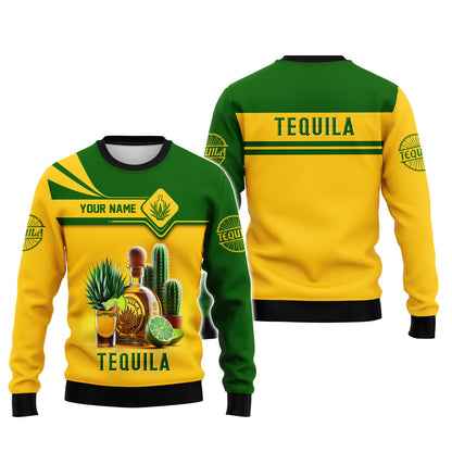 3D Full Print Tequila T-Shirt Personalized Name Gift For Wine Lovers