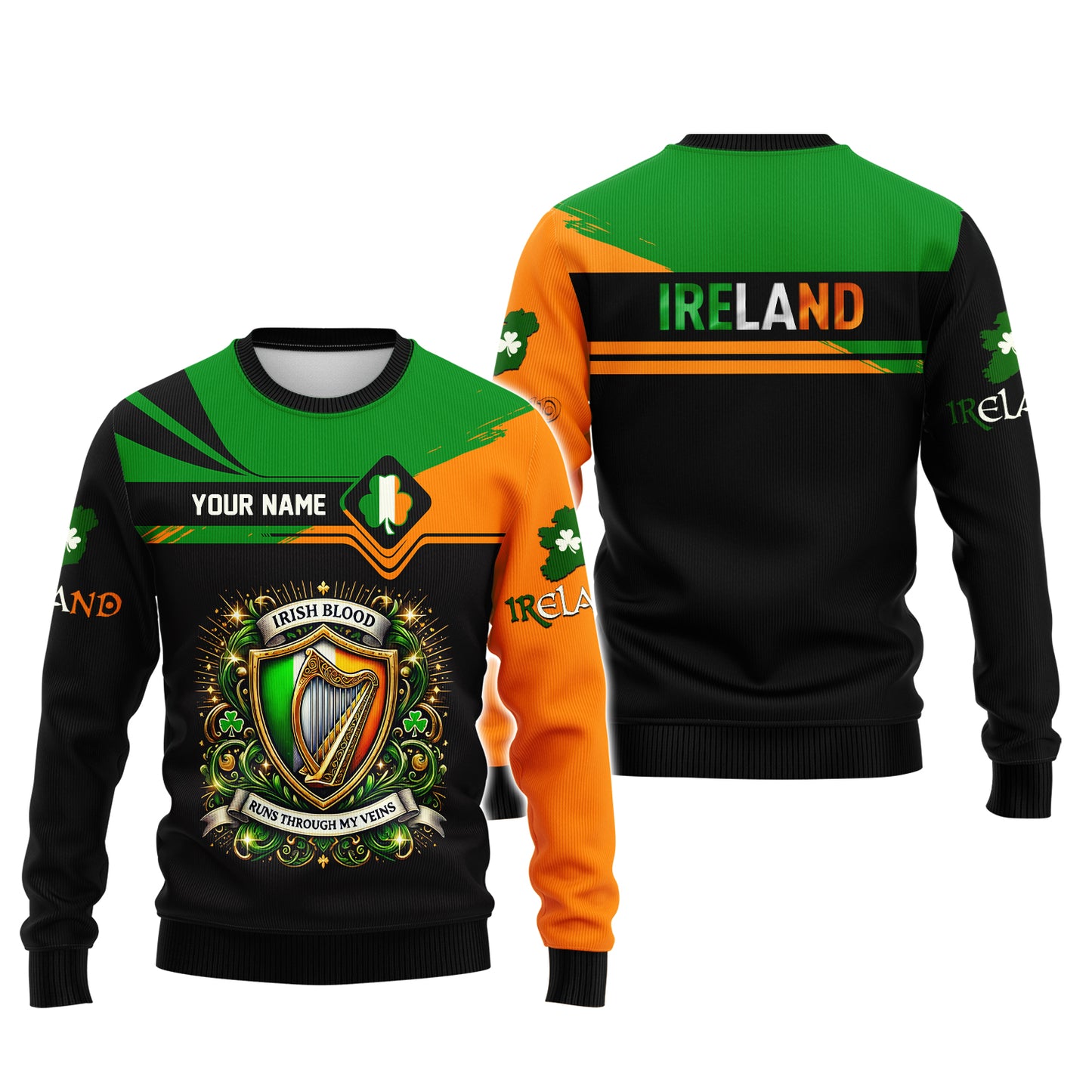 Características distintivas de Irlanda: camisetas con nombre personalizado, regalo para amantes irlandeses