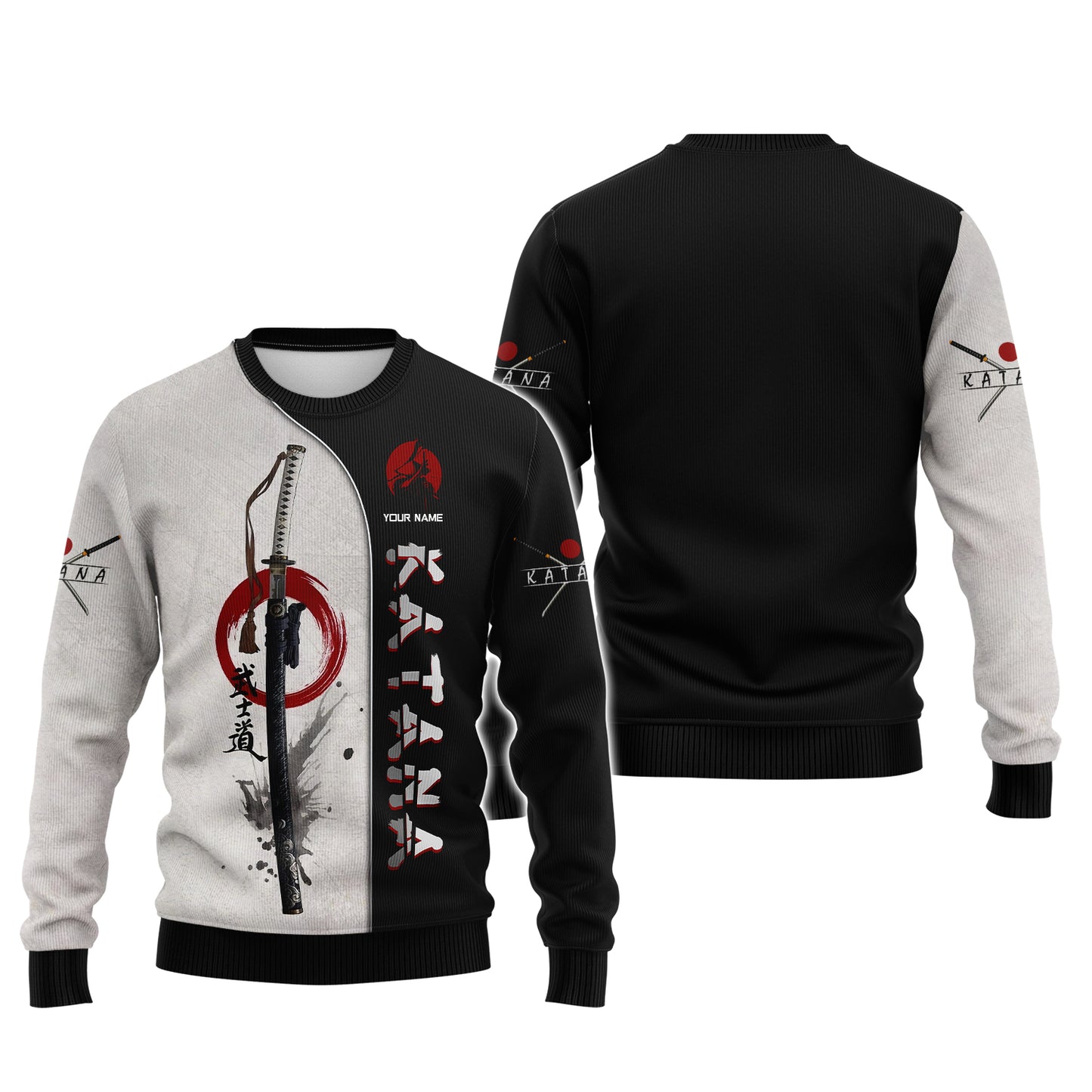 Katana Samurai 3D Full Print Zipper Hoodie Katana Shirt Gift For Katana Lovers