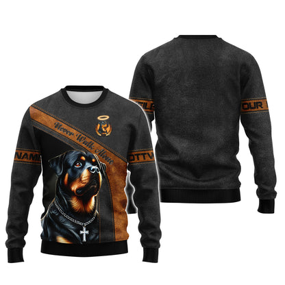 Camisetas personalizadas Never Walk Alone Camiseta Rottweiler 3D Regalo para amantes de los perros