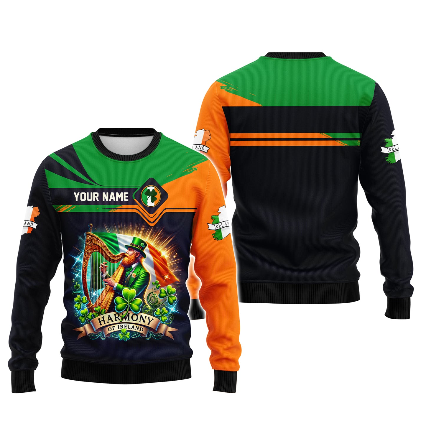 Camisetas de guerrero irlandés con impresión 3D completa, regalo con nombre personalizado para amantes de Irlanda