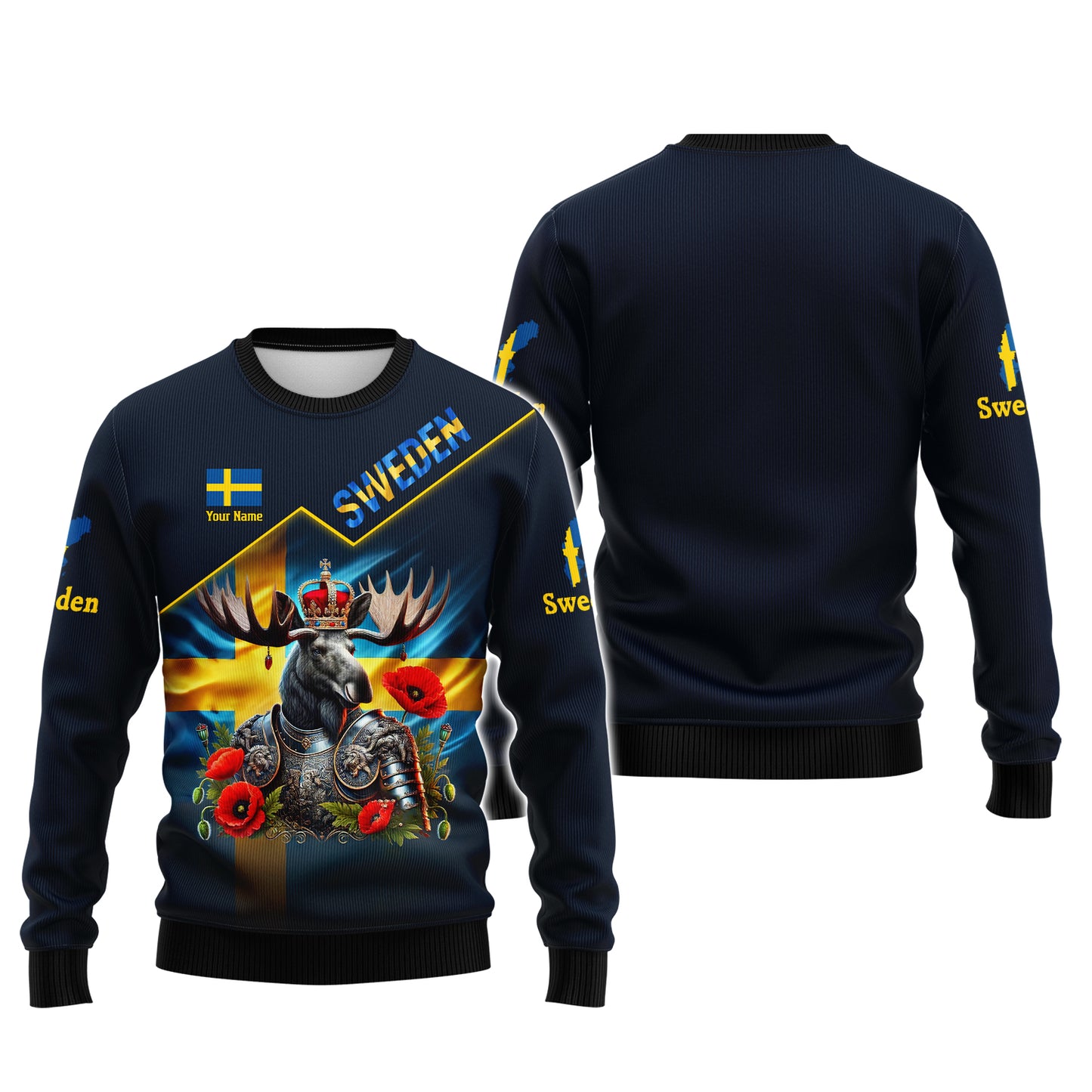 The Knight Elk Of Sweden Custom 3D T-Shirts Gift For Swede Lovers