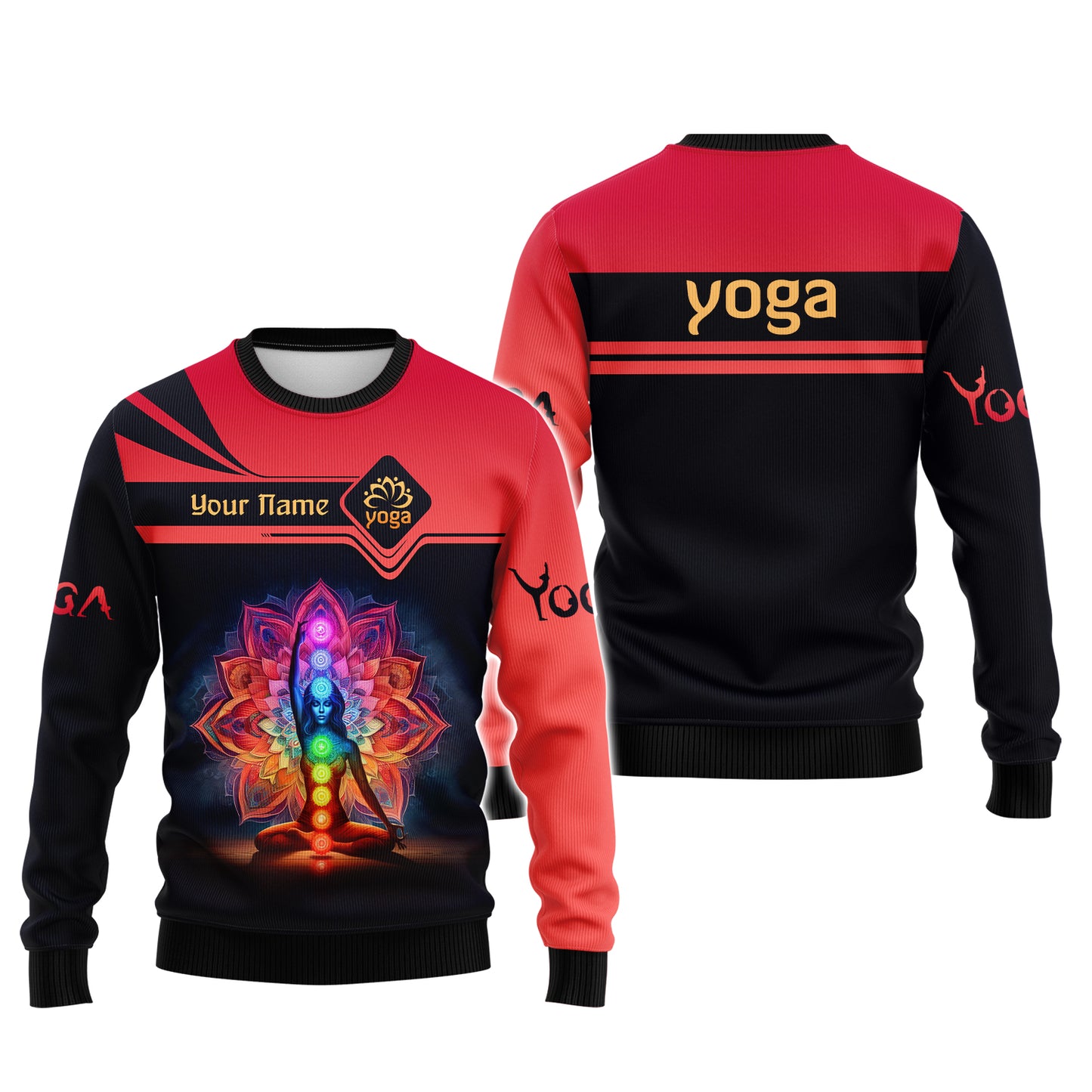 Sweat à capuche zippé 3D Full Print Yoga Spirit Cadeau personnalisé pour les amateurs de yoga