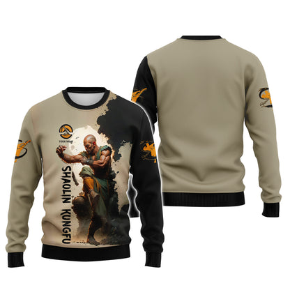 T-shirt Shaolin Kungfu imprimé en 3D avec nom personnalisé, cadeau pour les amateurs de Shaolin Kungfu